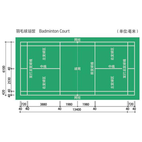 pvc地板羽毛球场平面图